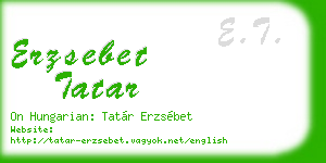 erzsebet tatar business card