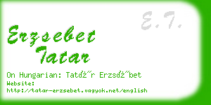 erzsebet tatar business card